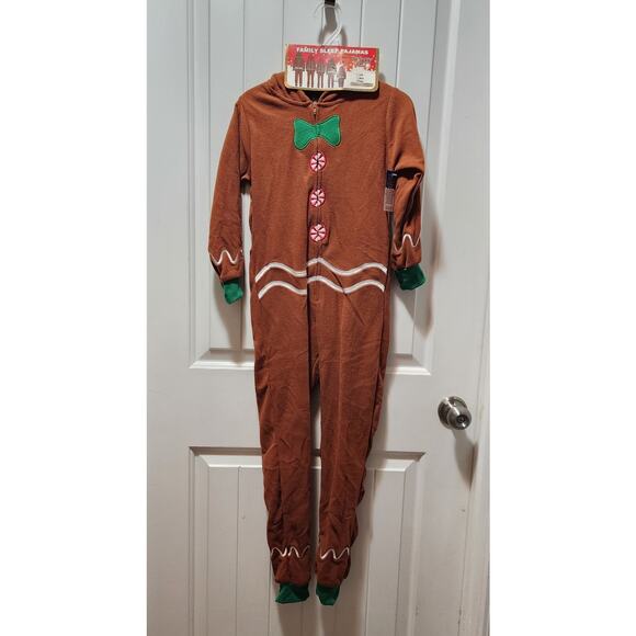 PJ's & Presents Christmas Gingerbread One-Piece Pajamas Holiday Boys 4/5 New! - Picture 1 of 5